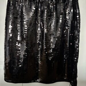 Joe Fresh Black Sequin Skirt Knee-Length Night Out